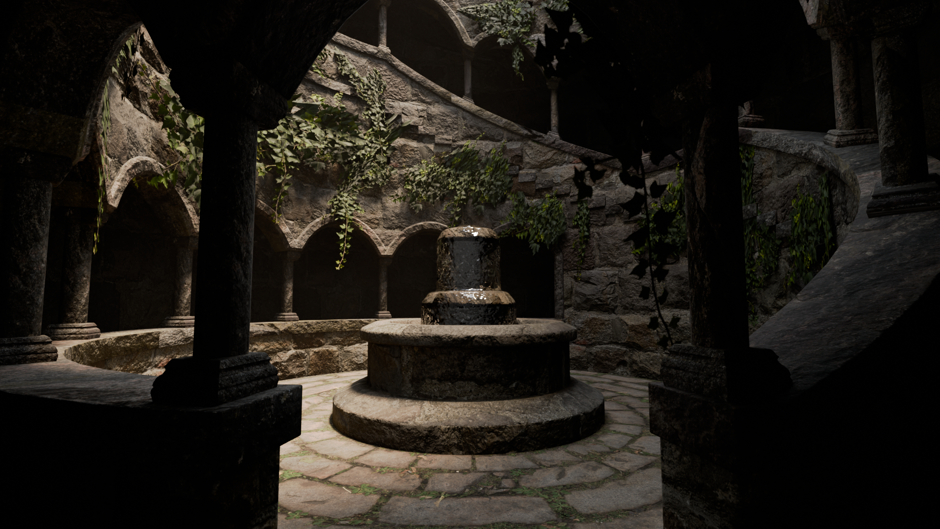 Courtyard fountain (final render)