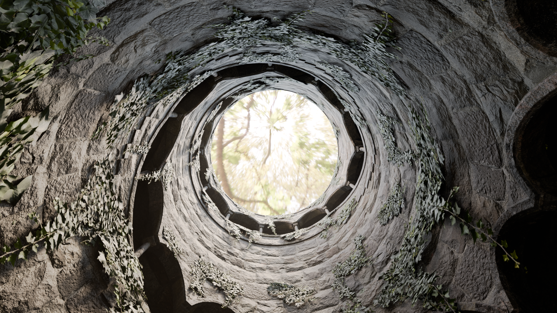Looking up inside the tower (final render)